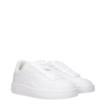 White Leather Low Top Sneakers
