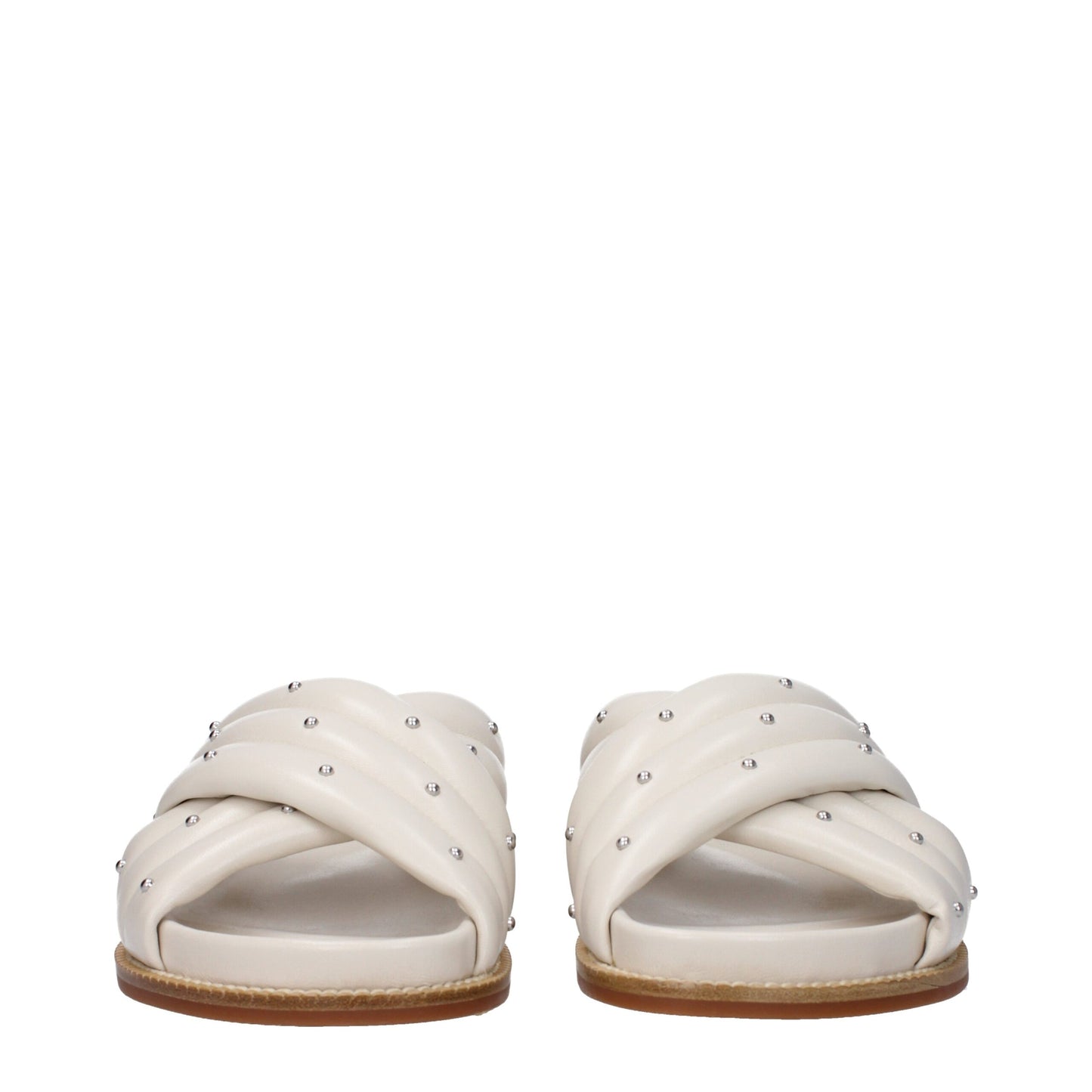 Beige Leather Slippers