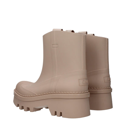 Pink Cotton Ankle Boots