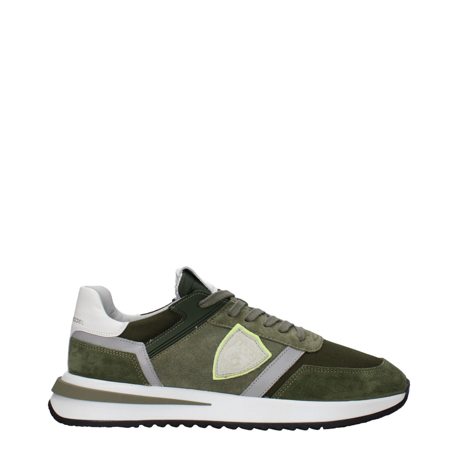 Green Leather Athletic Sneakers