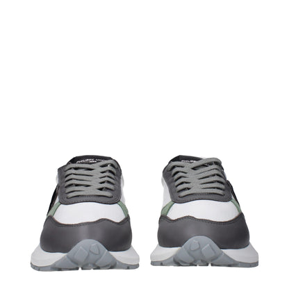 White Fabric Low Top Sneakers