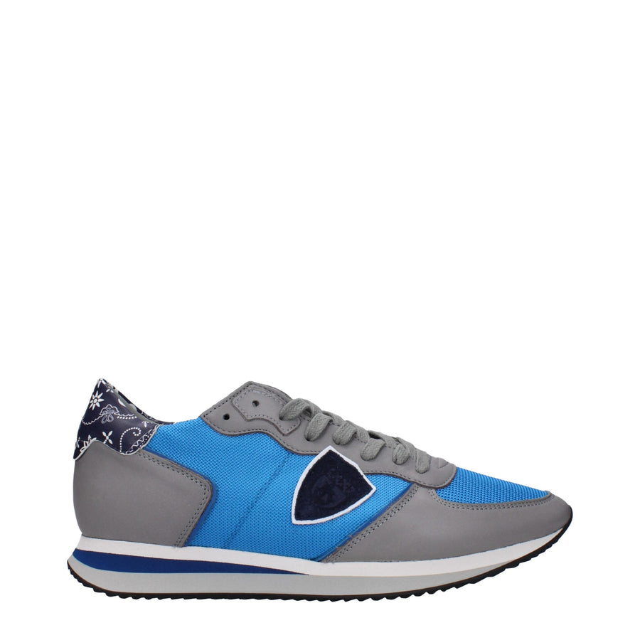 Blue Fabric Low Top Sneakers