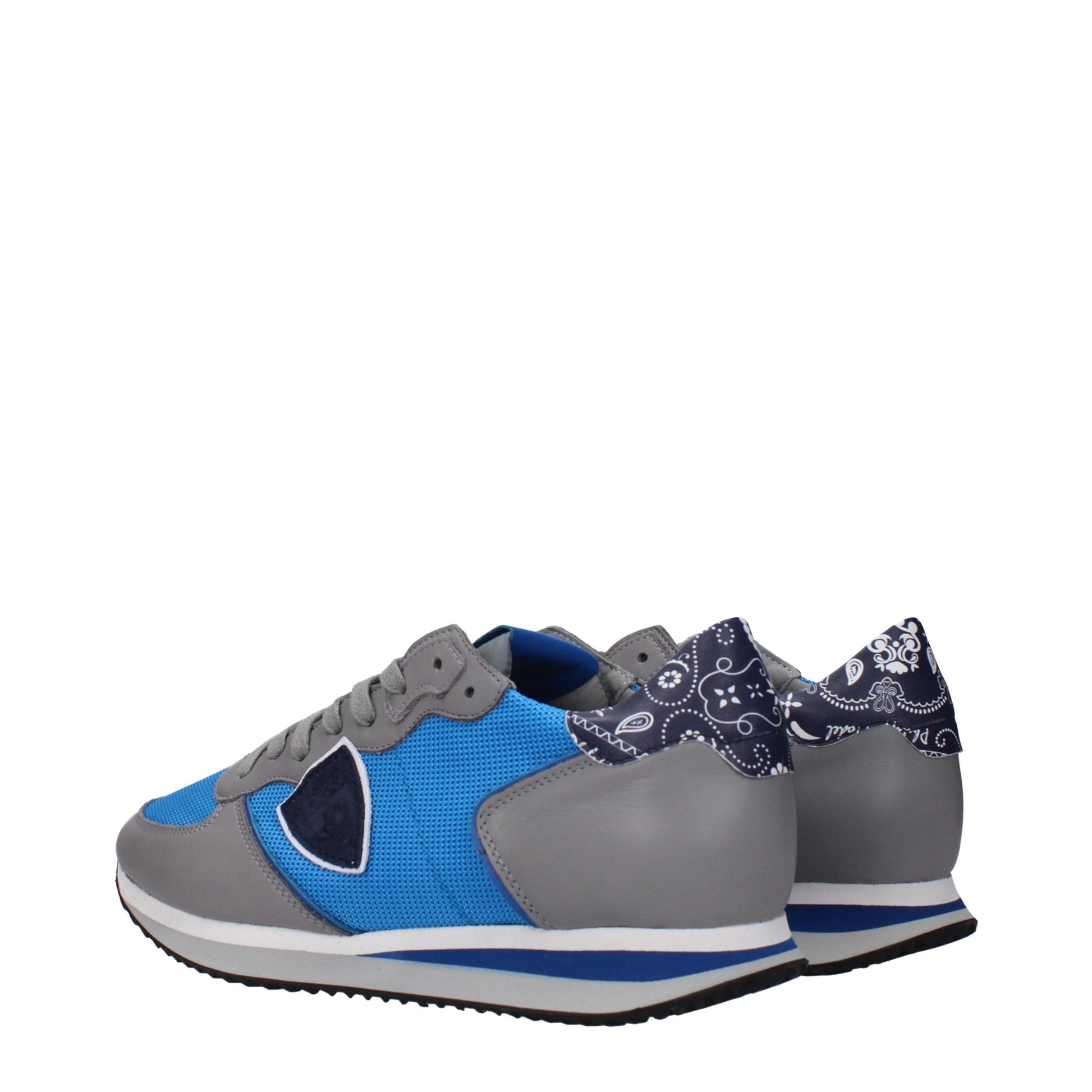 Blue Fabric Low Top Sneakers