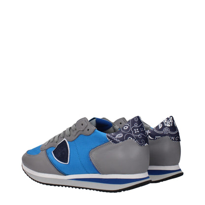 Blue Fabric Low Top Sneakers