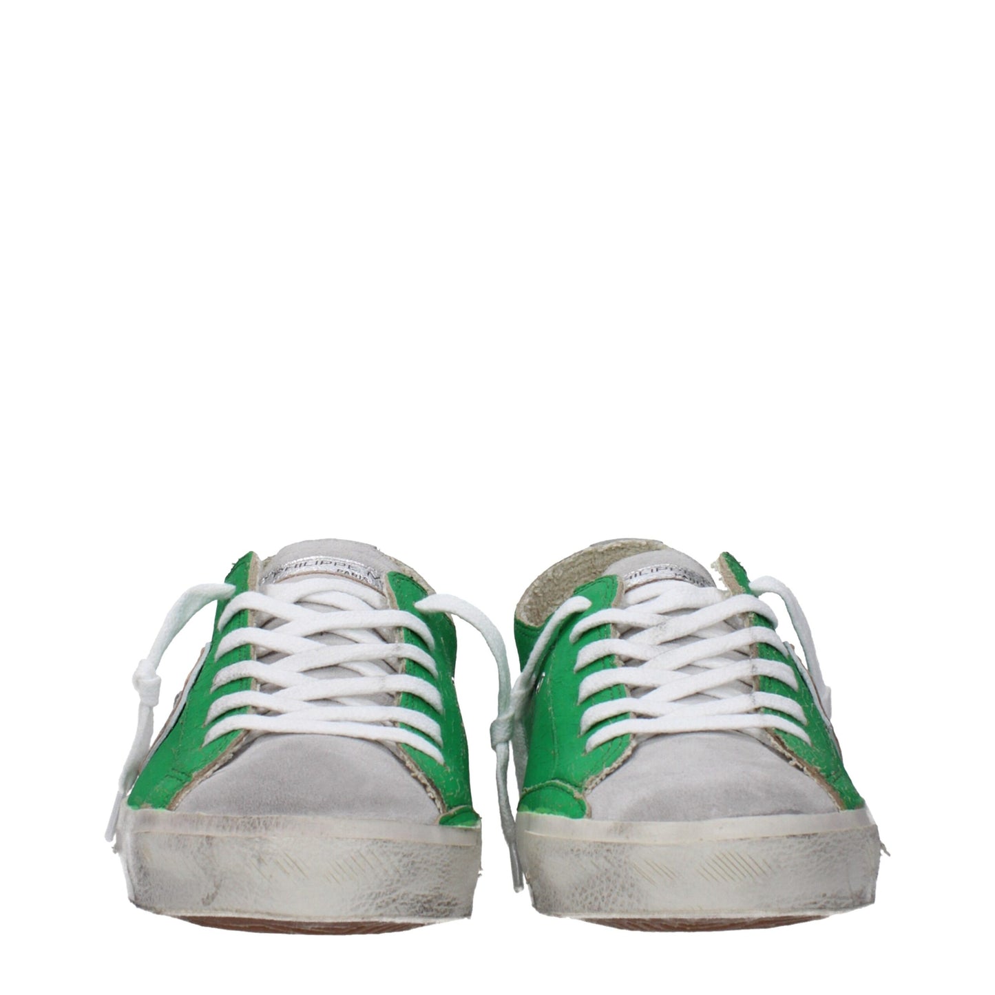 Green Leather Low Top Sneakers