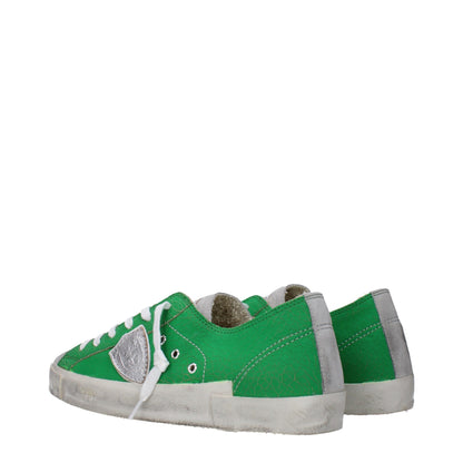 Green Leather Low Top Sneakers