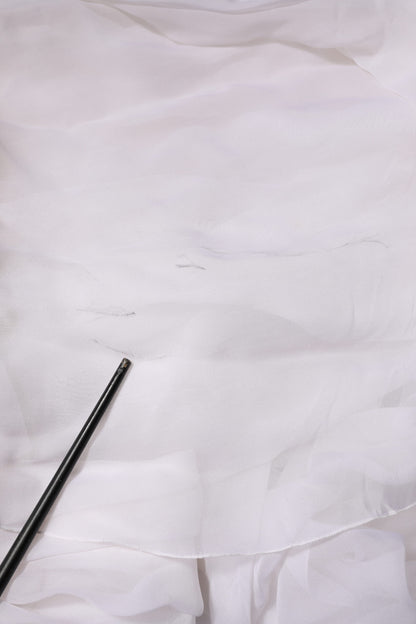 White Bustier Corset Cropped Chiffon Top