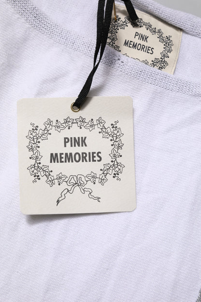 White Cotton Short Sleeves Round Neck Blouse Top