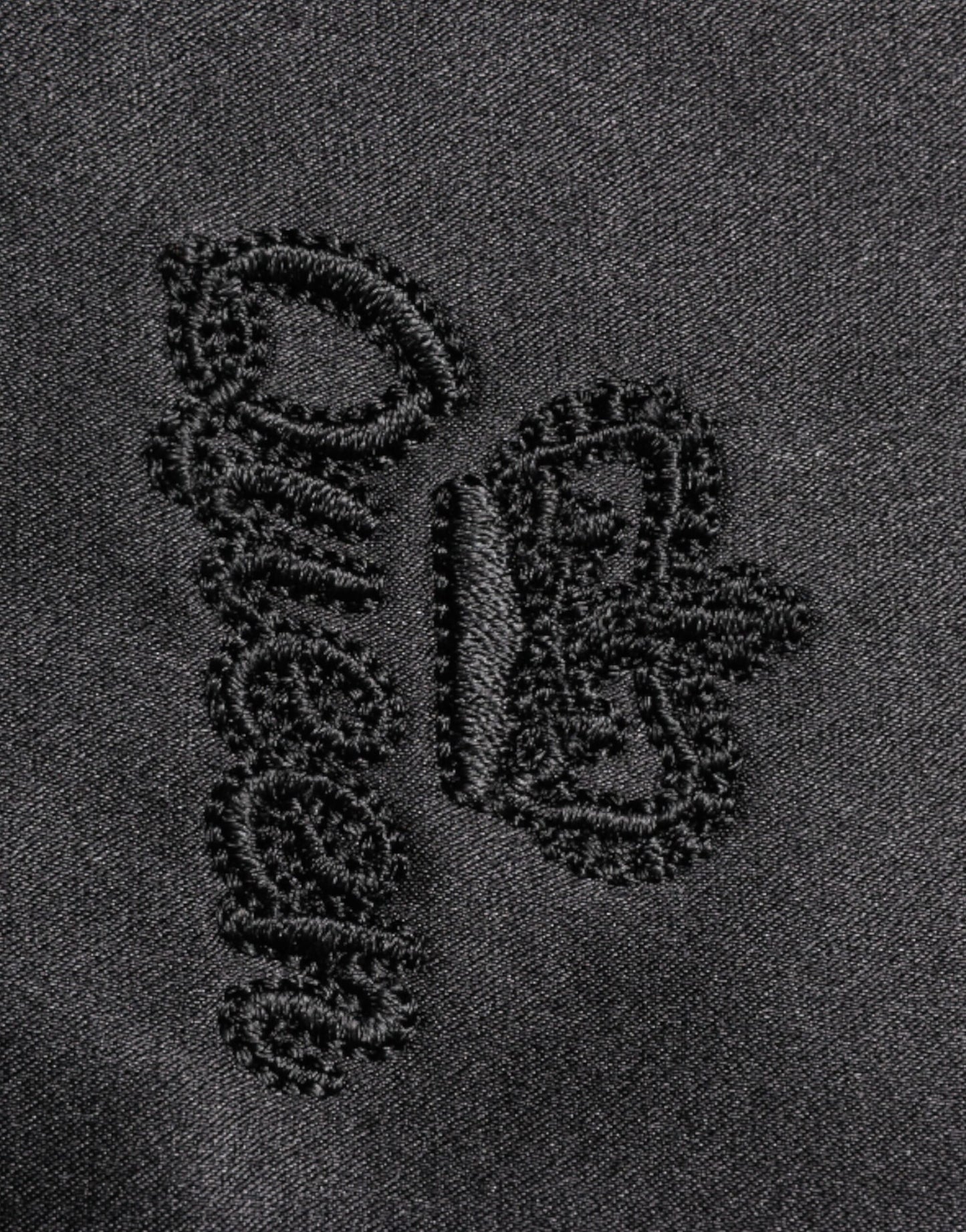 Black Silk Ascot Collared Button Blouse Top