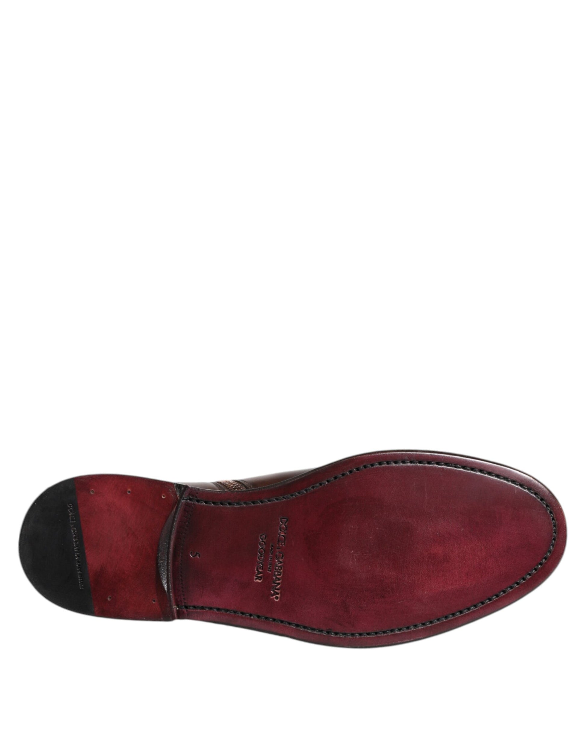 Brown Chelsea Leather Mid Calf Boots Shoes