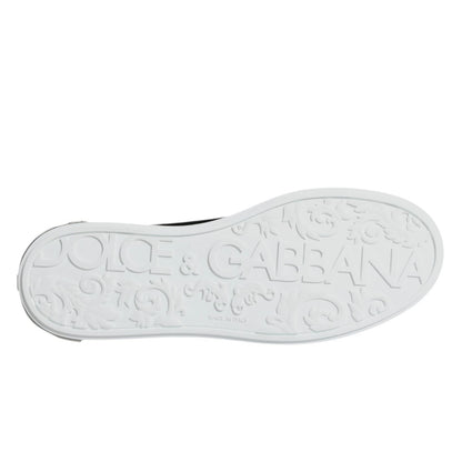 Black Calf Leather Portofino Sneakers Shoes