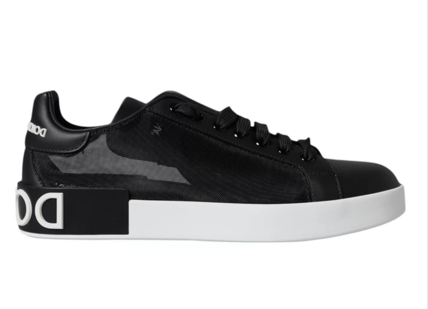 Black Calf Leather Portofino Sneakers Shoes
