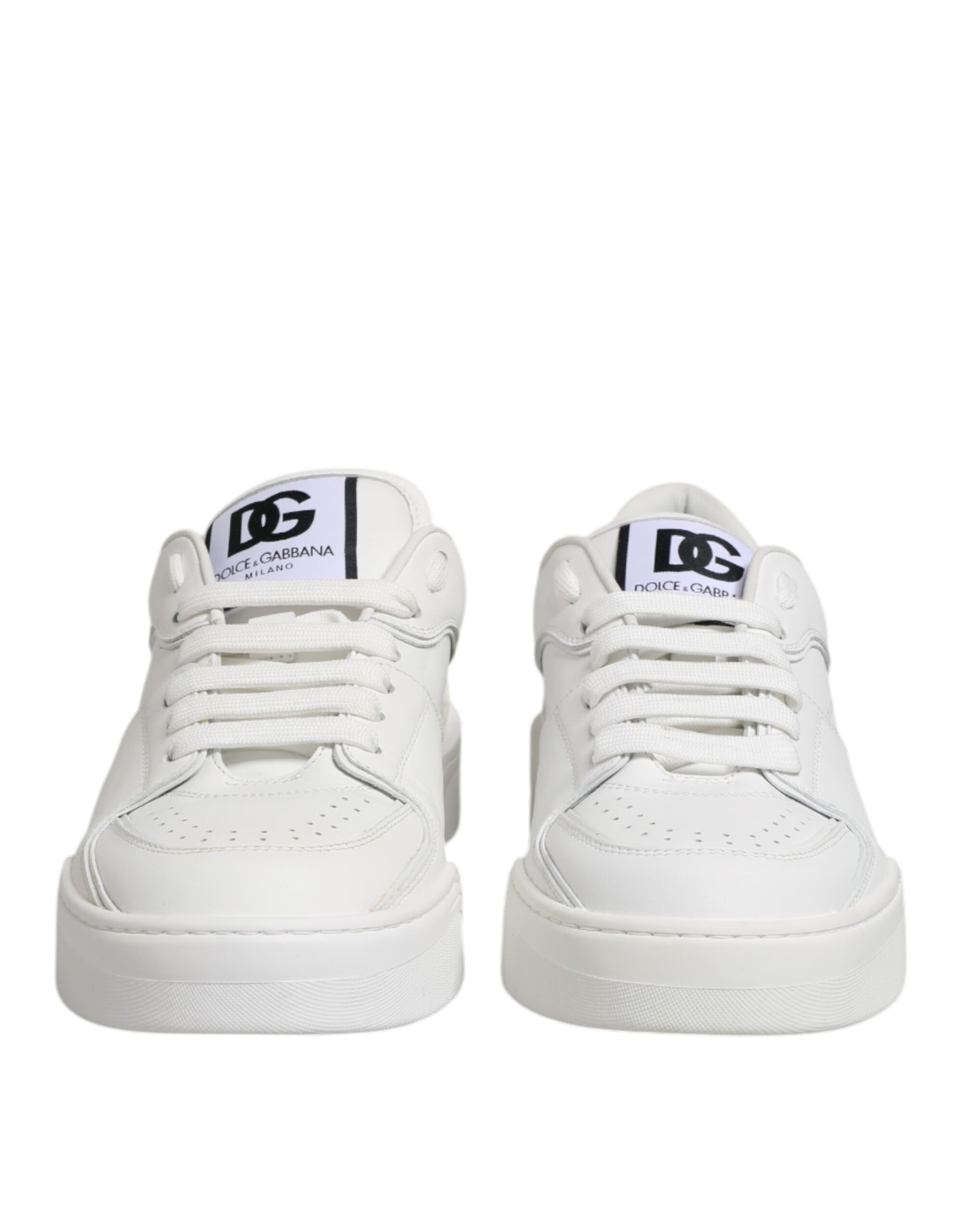 White Miami Leather Low Top Sneakers Shoes