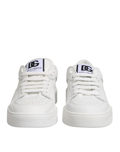 White Miami Leather Low Top Sneakers Shoes