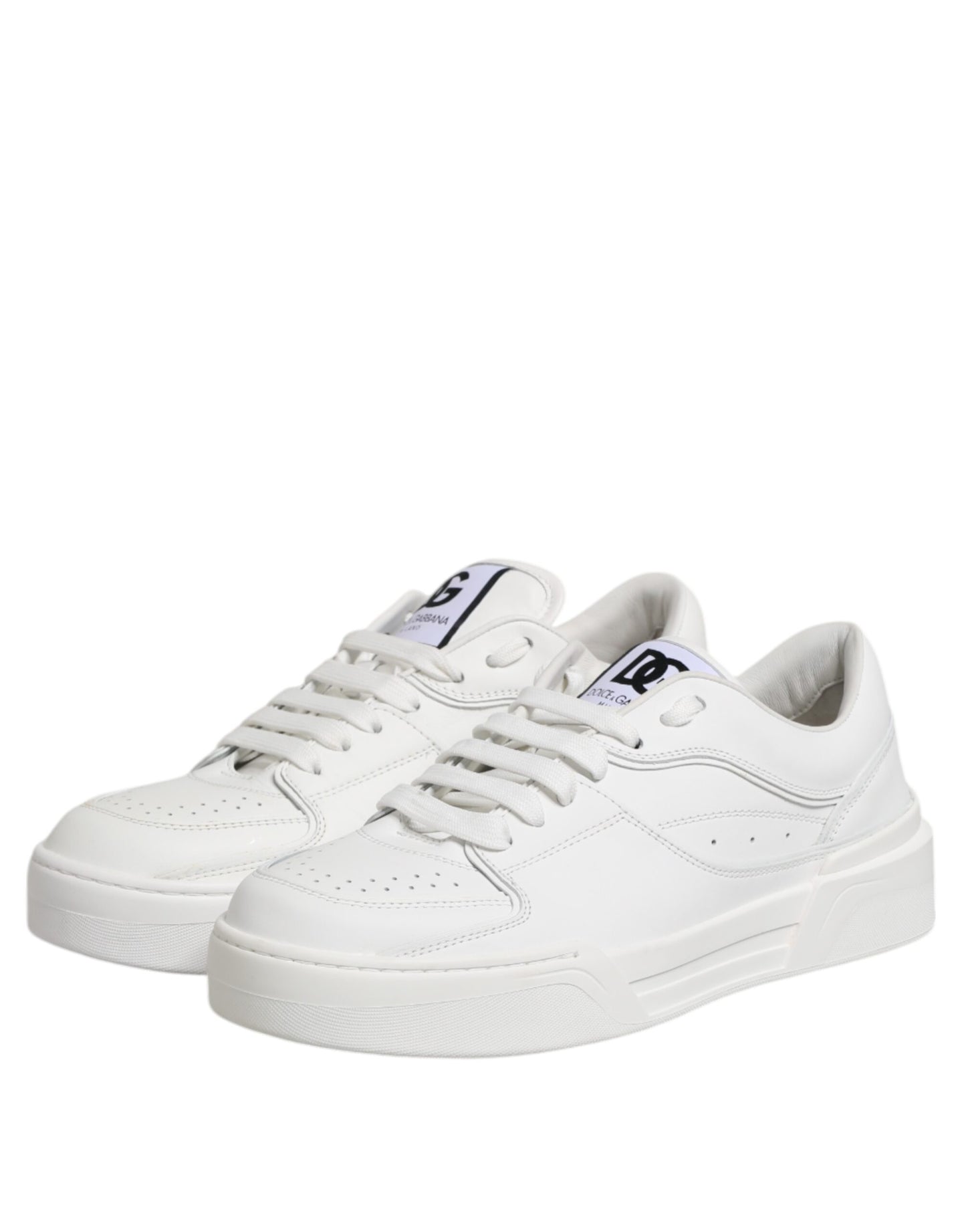 White Miami Leather Low Top Sneakers Shoes