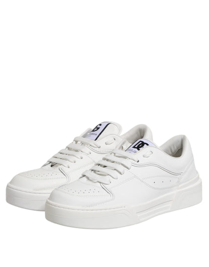 White Miami Leather Low Top Sneakers Shoes
