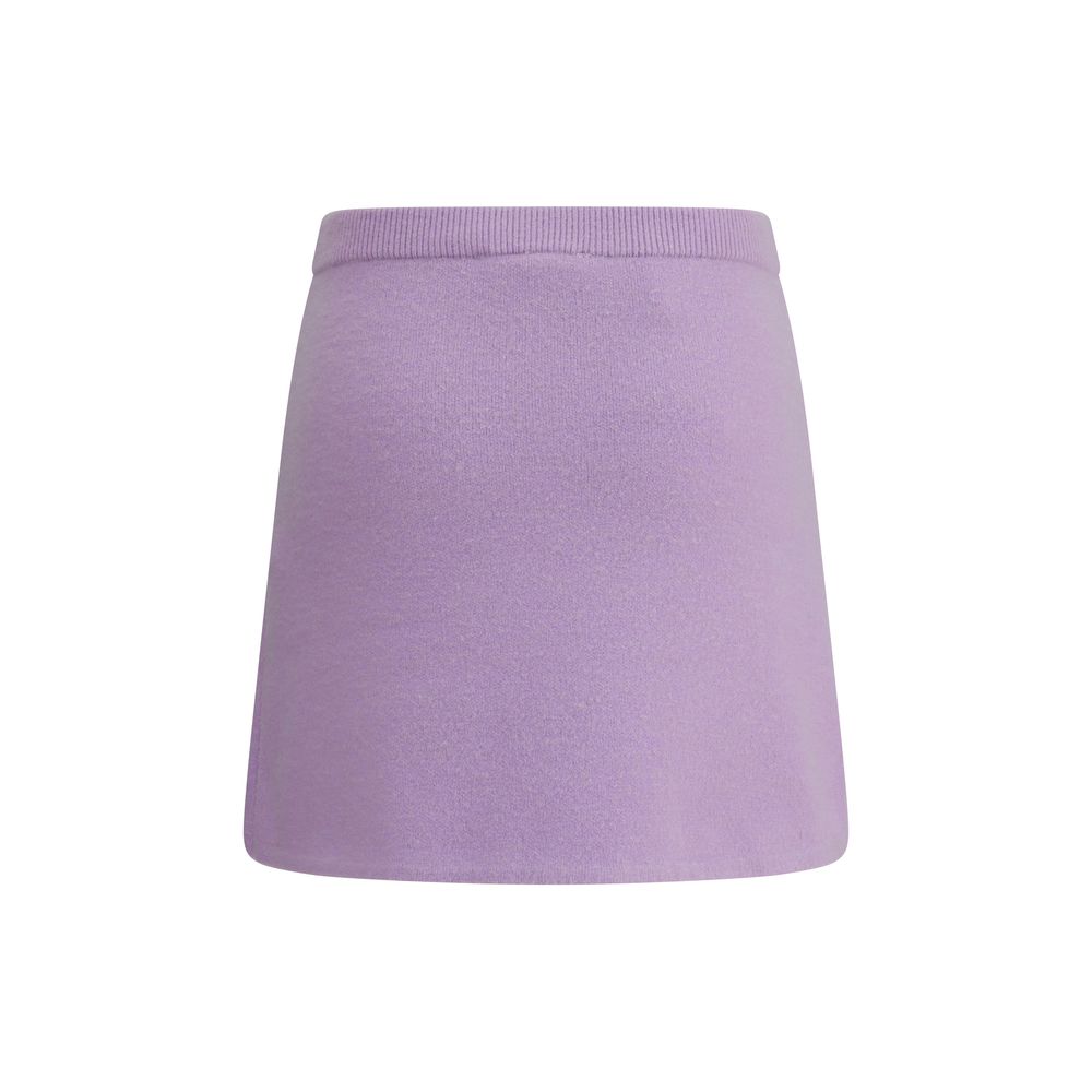 Purple Viscose Mini Skirt