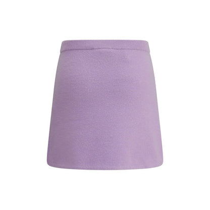 Purple Viscose Mini Skirt