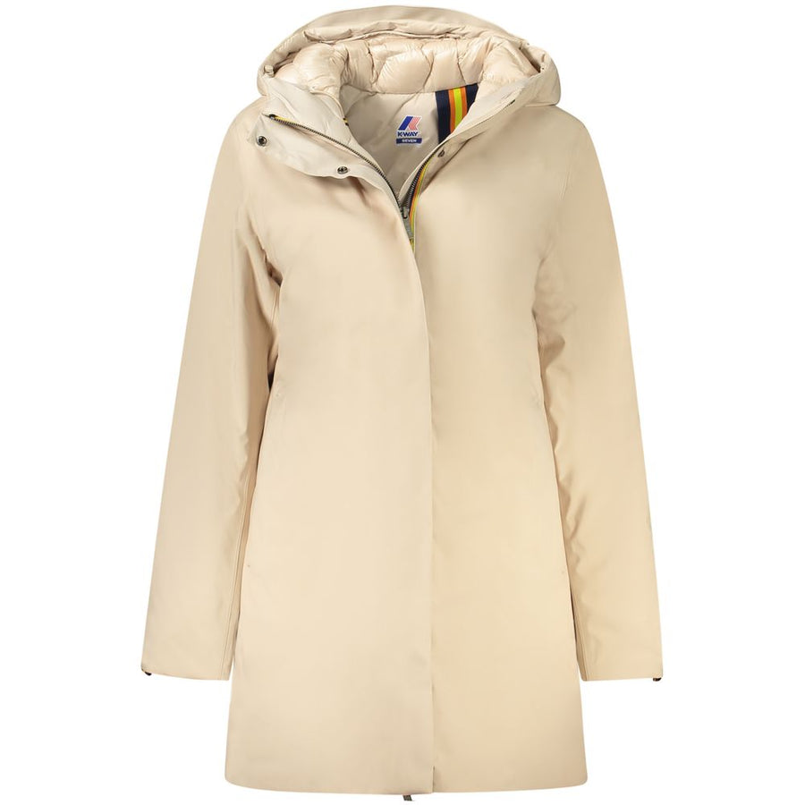 Beige Polyester Jackets & Coat