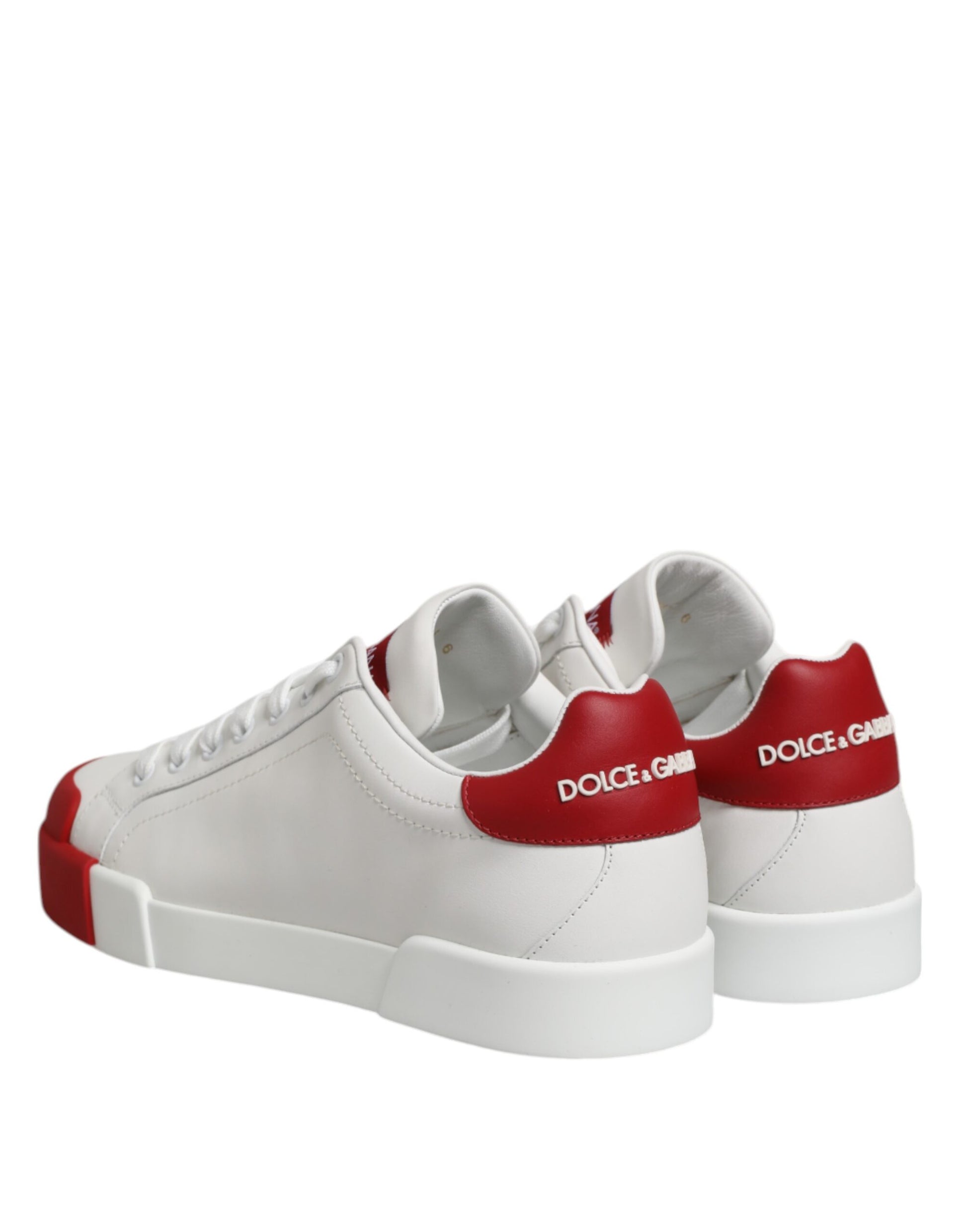 White Leather DG Logo Low Top Sneakers Shoes