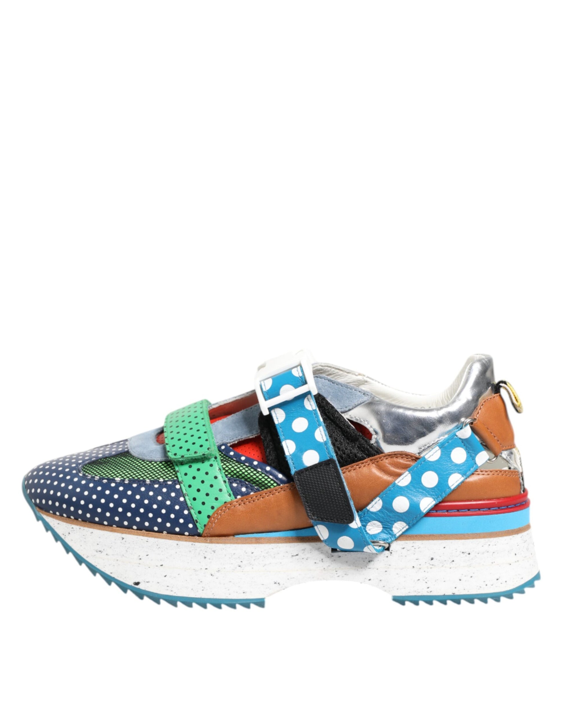 Multicolor Leather Low Top Sneakers Shoes