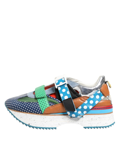 Multicolor Leather Low Top Sneakers Shoes