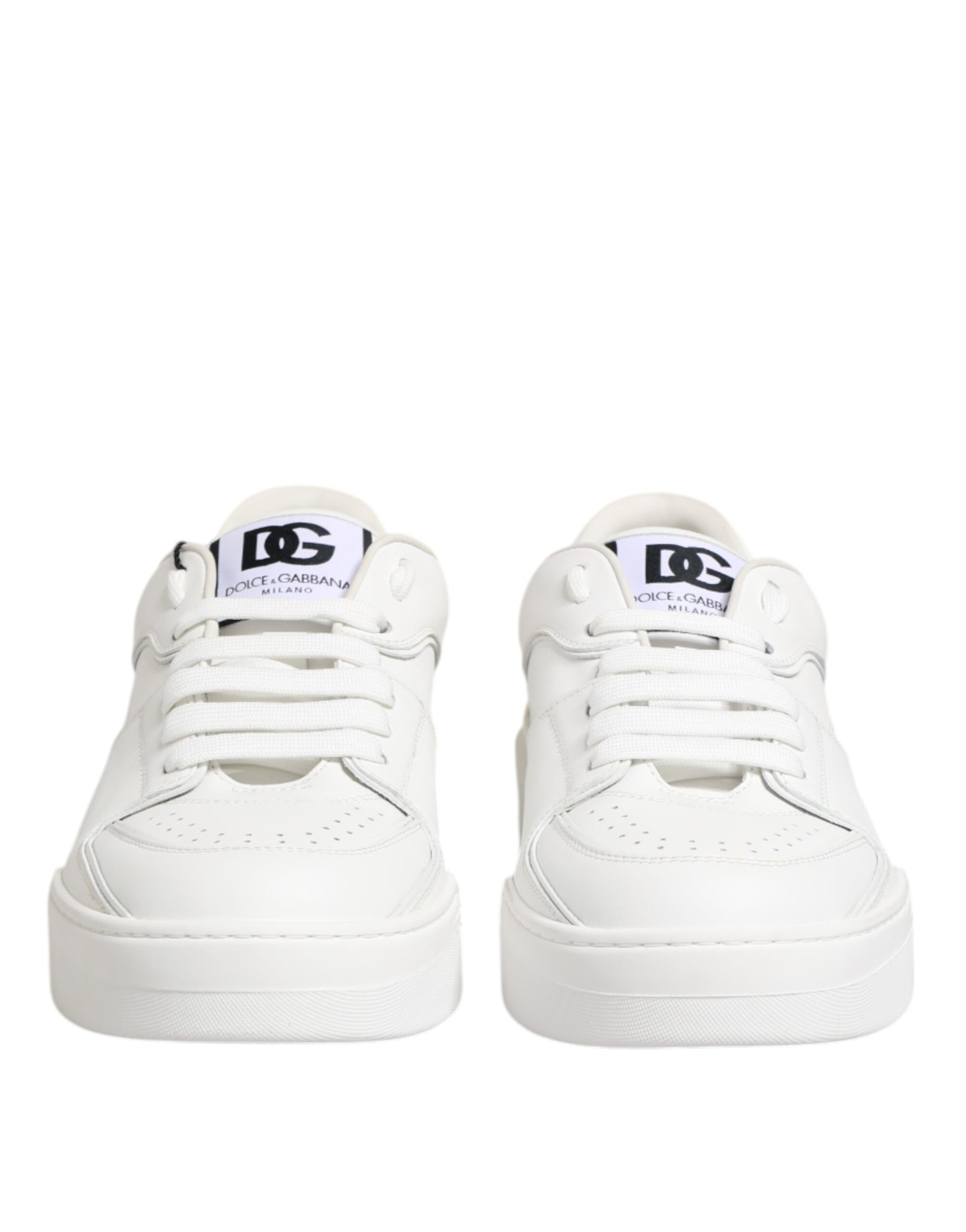 White Miami Leather Low Top Sneakers Shoes
