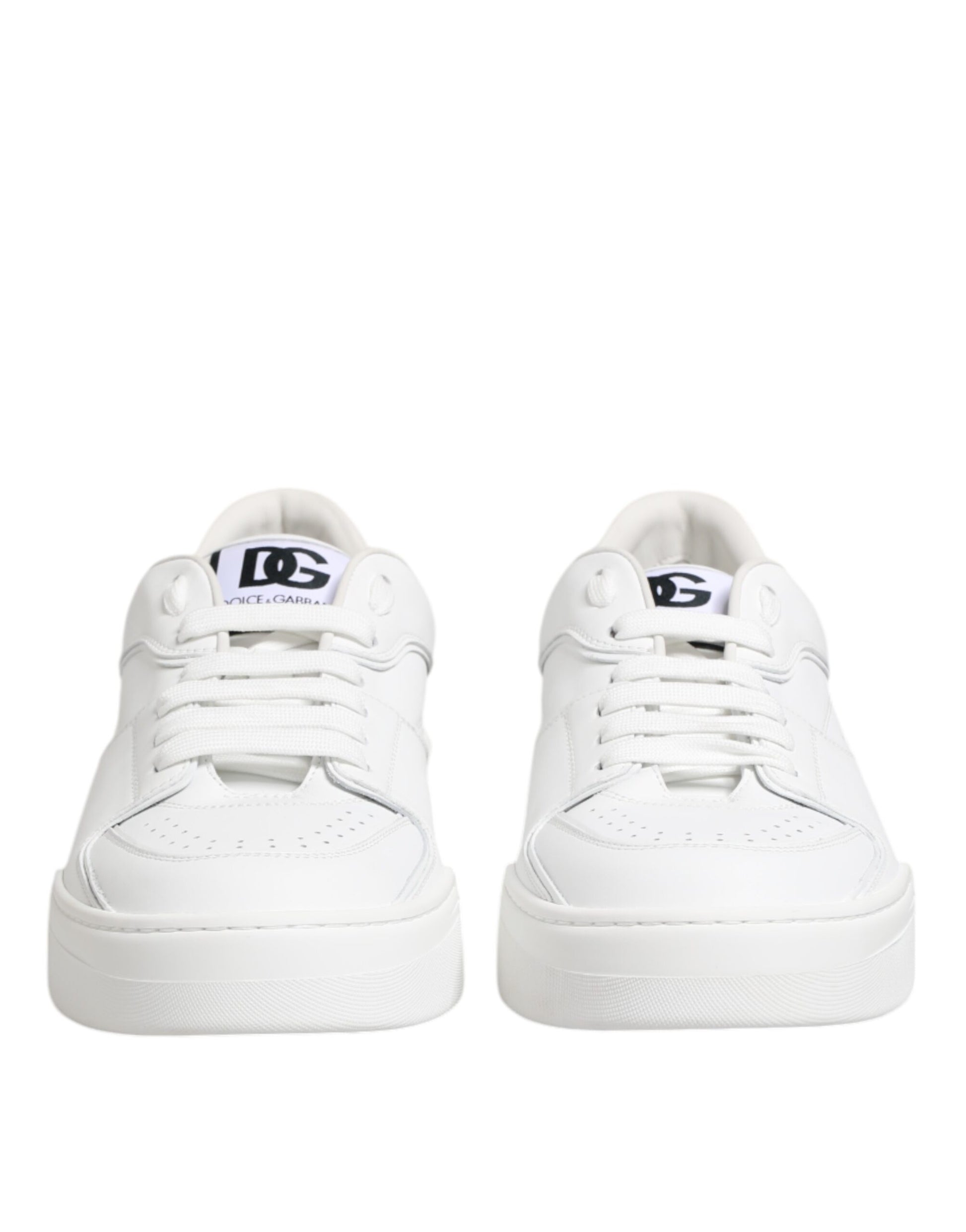 White Miami Leather Low Top Sneakers Shoes