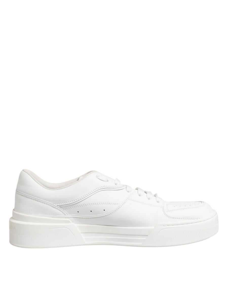 White Miami Leather Low Top Sneakers Shoes