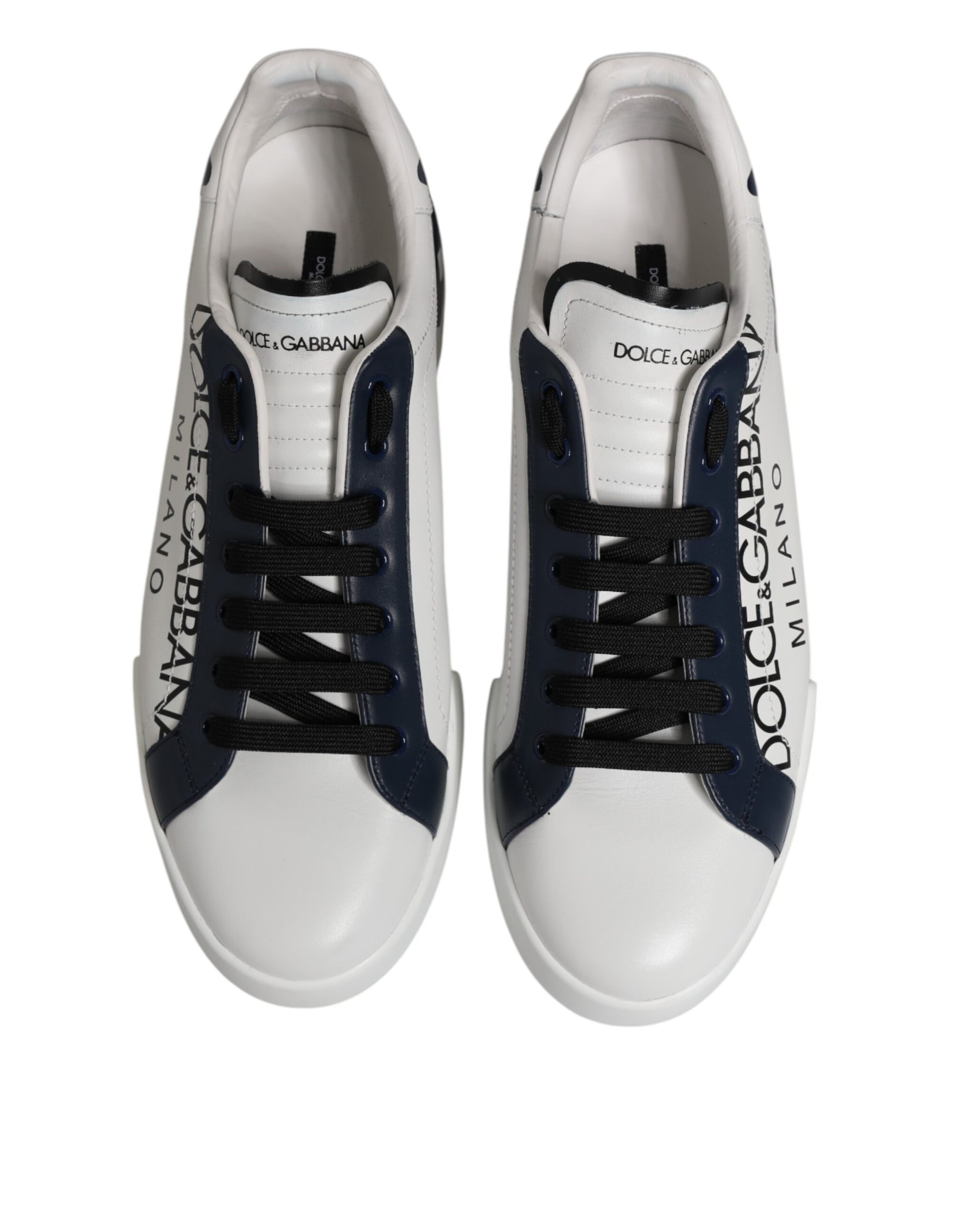 White Blue Crown Low Top Sneakers Shoes