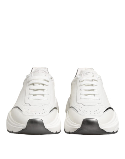 White Silver DAYMASTER Leather Sneakers Shoes