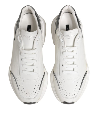 White Silver DAYMASTER Leather Sneakers Shoes