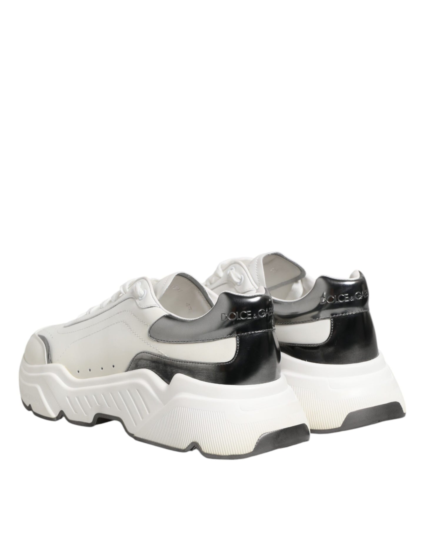 White Silver DAYMASTER Leather Sneakers Shoes