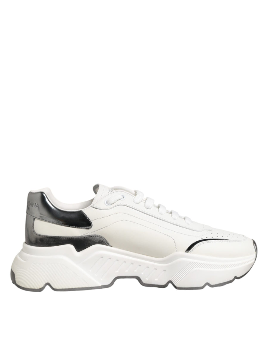White Silver DAYMASTER Leather Sneakers Shoes