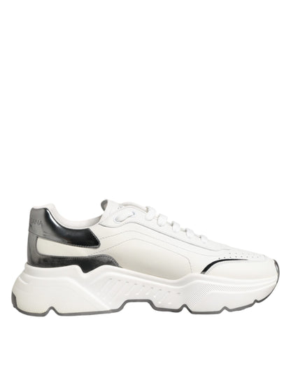 White Silver DAYMASTER Leather Sneakers Shoes