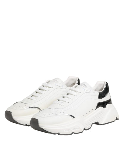 White Silver DAYMASTER Leather Sneakers Shoes