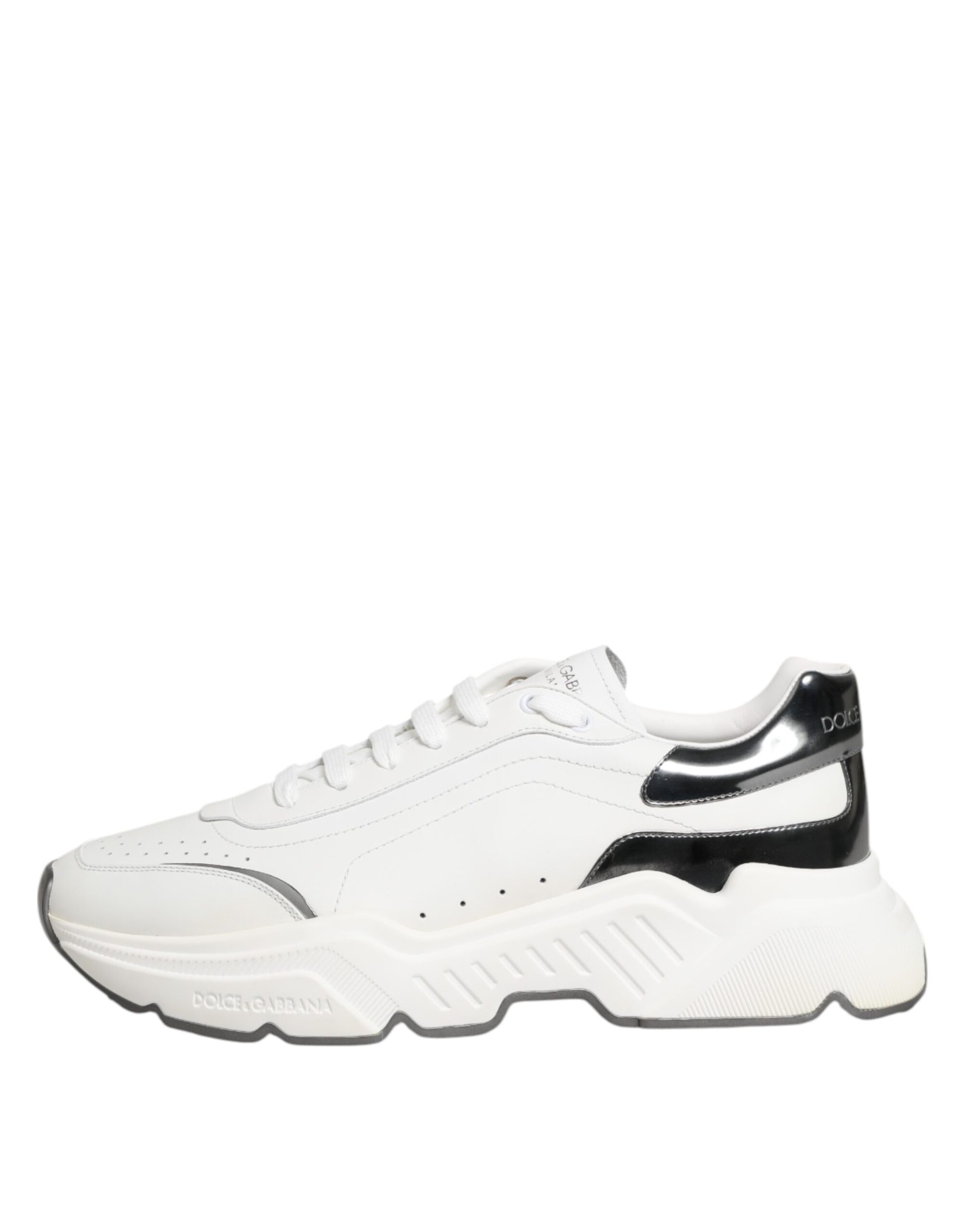 White Silver DAYMASTER Leather Sneakers Shoes