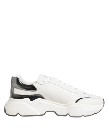 White Silver DAYMASTER Leather Sneakers Shoes