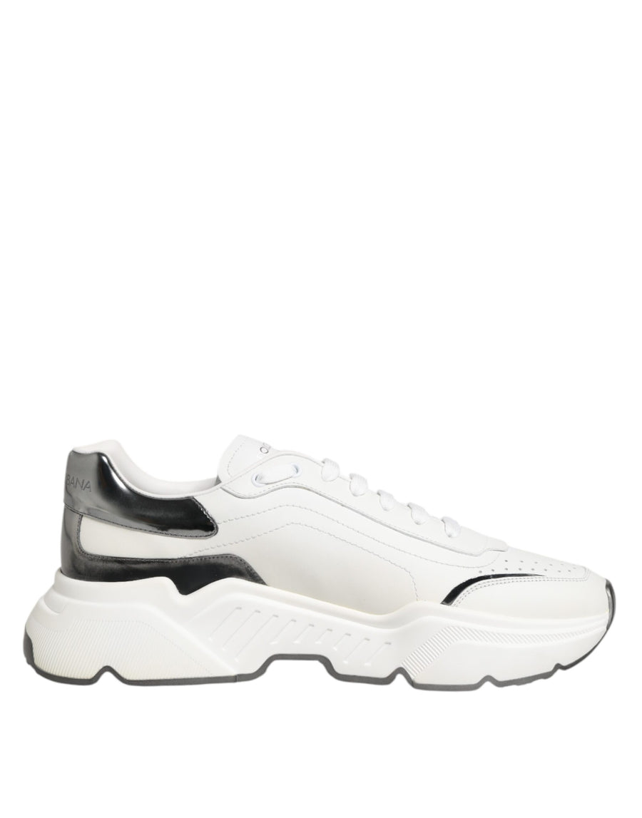 White Silver DAYMASTER Leather Sneakers Shoes
