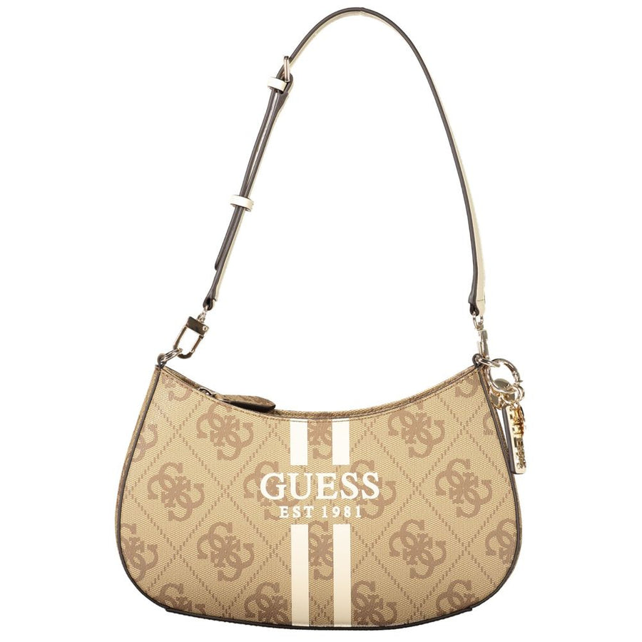 Beige Polyethylene Women Handbag