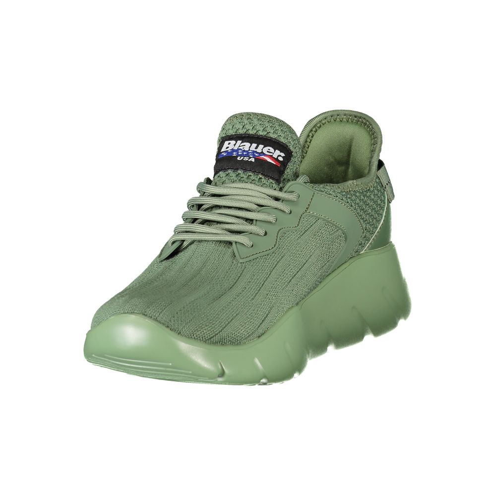Green Polyester Men Sneaker