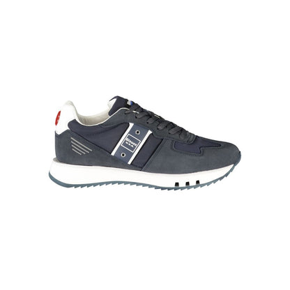 Blue Leather Men Sneaker