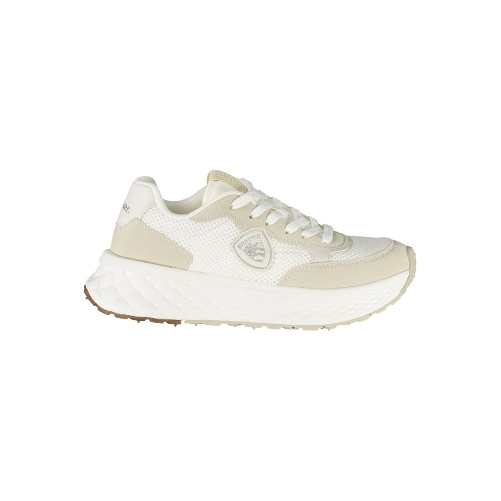 White Polyester Women Sneaker