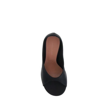 Black Calf Leather Bos Taurus Platform Sandals