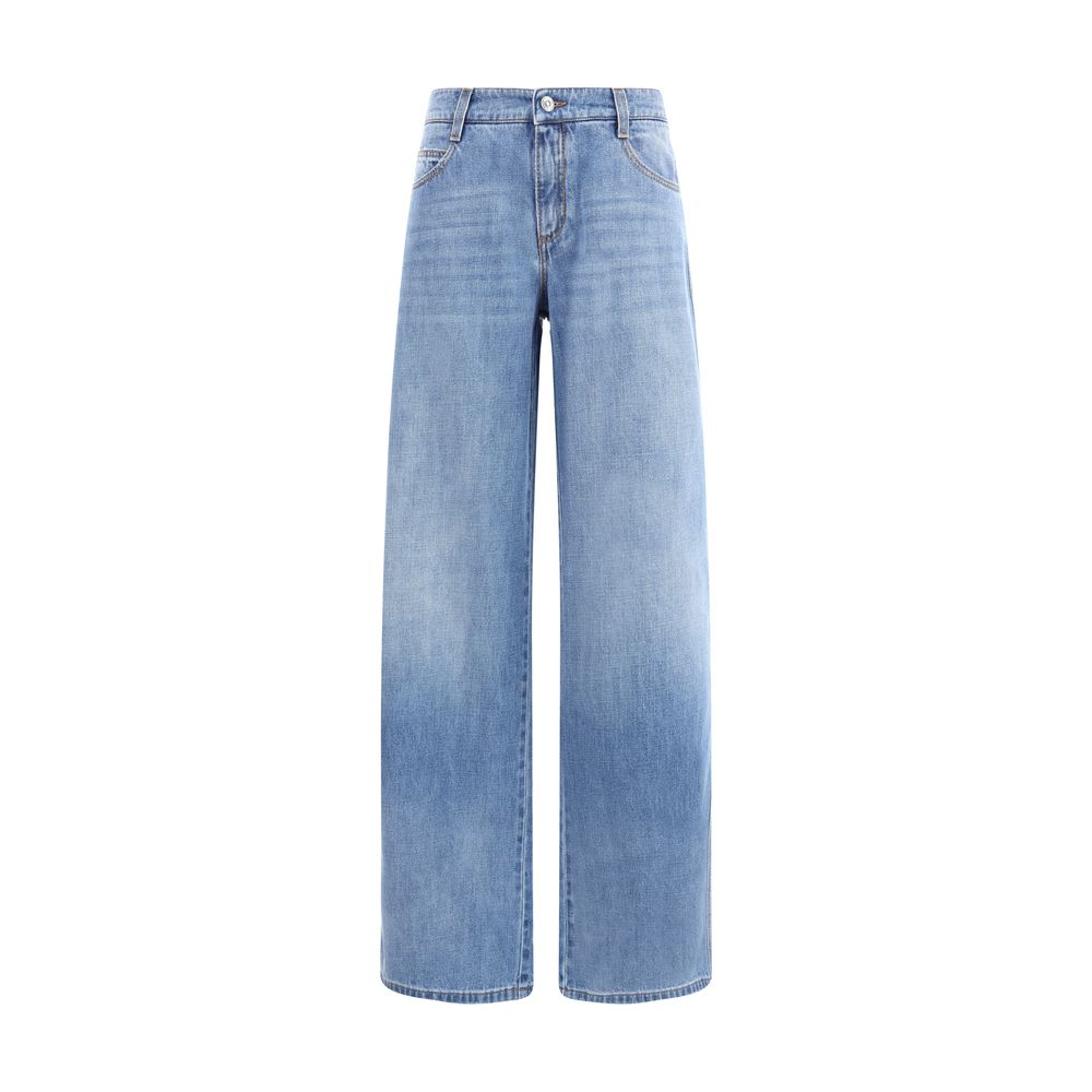 Blue Cotton Relaxed Fit Jeans