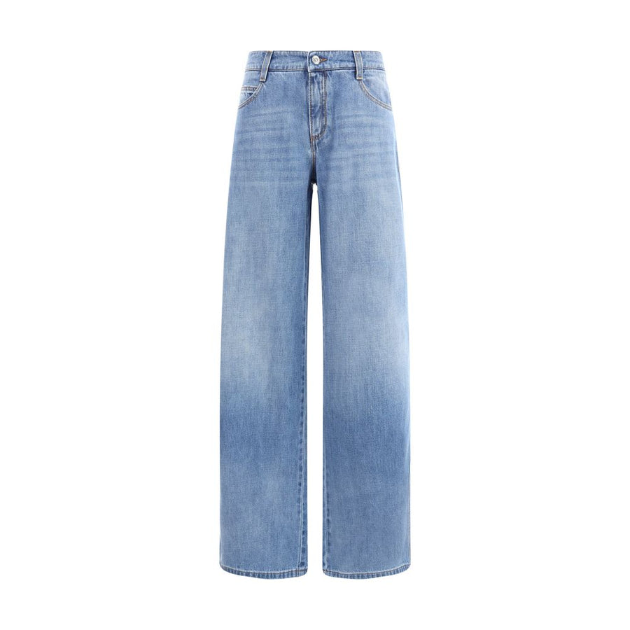 Blue Cotton Relaxed Fit Jeans