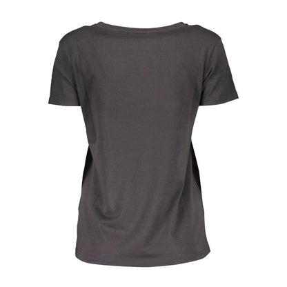 Black Cotton Women T-Shirt