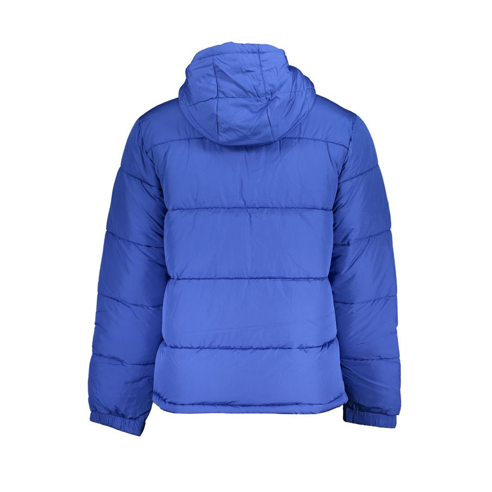 Blue Polyester Men Jacket