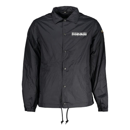 Black Polyester Men Jacket