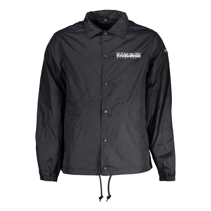 Black Polyester Men Jacket